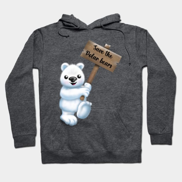 Save our polar bears sticker Hoodie by Manxcraft